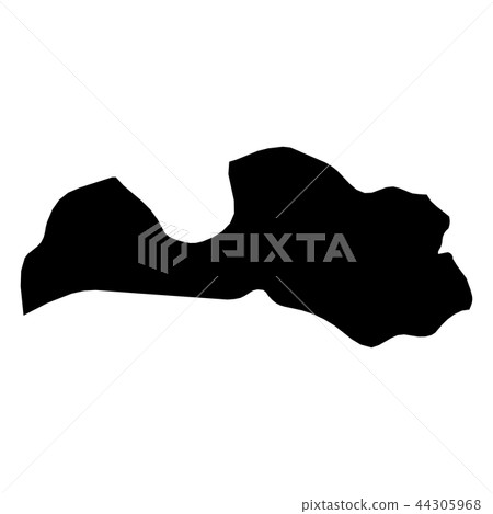 Latvia - solid black silhouette map of country area. Simple flat vector illustration 44305968
