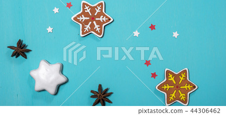 Christmas background on the wooden desk Christmas background on the wooden desk 44306462