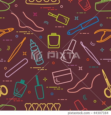 Pattern of manicure and pedicure tools and Pattern of manicure and pedicure tools and 44307164