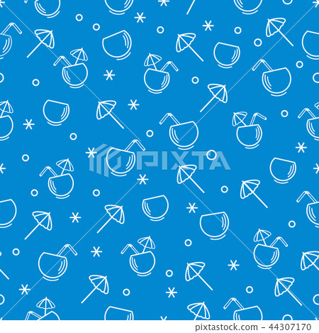 Cute seamless pattern with cocktail in half 44307170