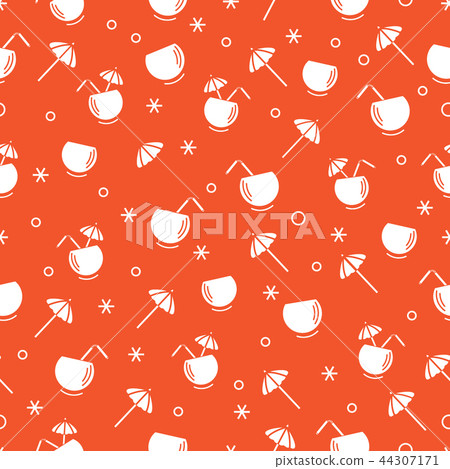 Cute seamless pattern with cocktail in half Cute seamless pattern with cocktail in half 44307171