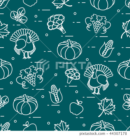Happy Thanksgiving cartoon pattern Happy Thanksgiving cartoon pattern 44307178