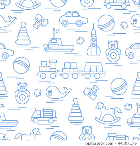 Seamless pattern with kids toys 44307179