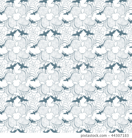 Halloween vector seamless pattern with web and bat Halloween vector seamless pattern with web and bat 44307183