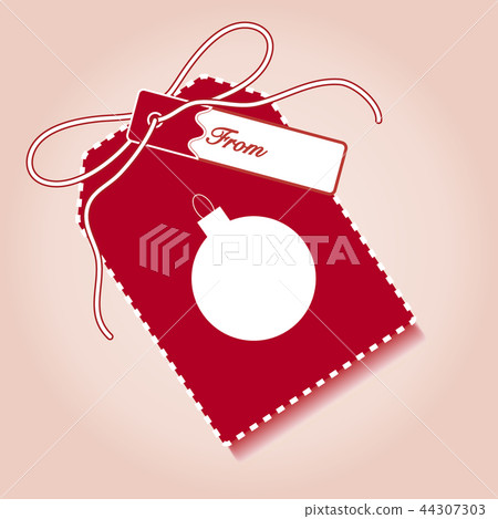 New year and christmas gift tag with christmas 44307303