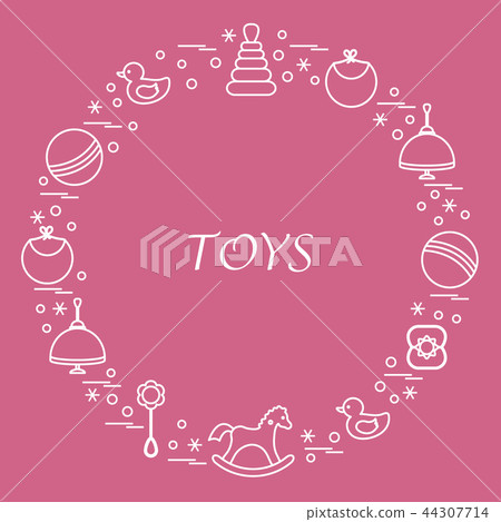 kids elements arranged in a circle 44307714