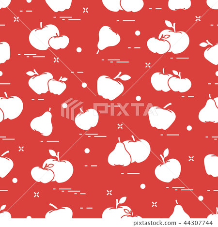 Apples and pears juicy fruit Seamless pattern. Apples and pears juicy fruit Seamless pattern. 44307744