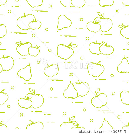 Apples and pears juicy fruit Seamless pattern. Apples and pears juicy fruit Seamless pattern. 44307745