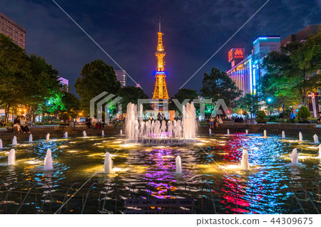 "Hokkaido" "Hokkaido" Sapporo Odori Park · Night view of TV tower 44309675