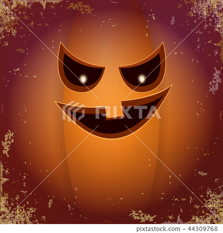 Halloween cartoon scary pumpkin with face . Vector cartoon Illustration of Carved pumpkin into jack Halloween cartoon scary pumpkin with face . Vector cartoon Illustration of Carved pumpkin into jack 44309768