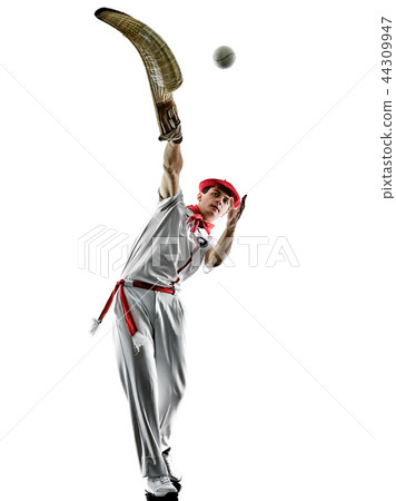 Jai alai Basque pelota Cesta Punta player man isolated silhouet 44309947
