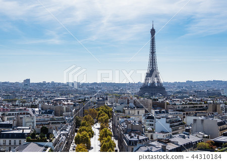View to the Eiffel Tower in Paris, France 44310184