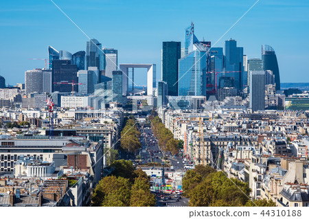 View to the high rise La Defense in Paris, France View to the high rise La Defense in Paris, France 44310188