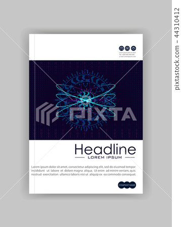 Atom HUD in blue background with numbers Atom HUD in blue background with numbers 44310412