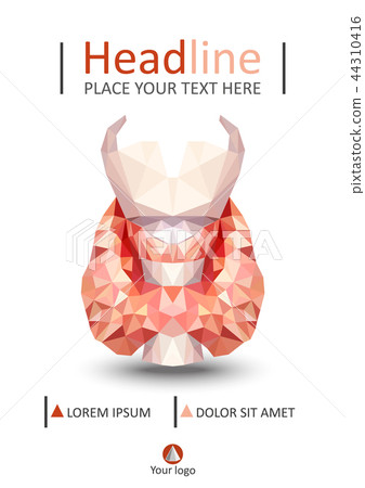 Realistic thyroid gland in low poly. Human 3d  44310416