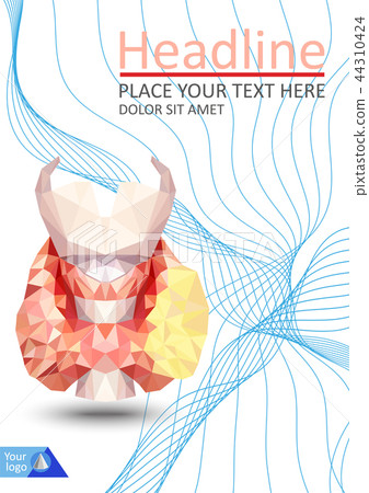 Realistic thyroid gland in low poly. Human Realistic thyroid gland in low poly. Human 44310424