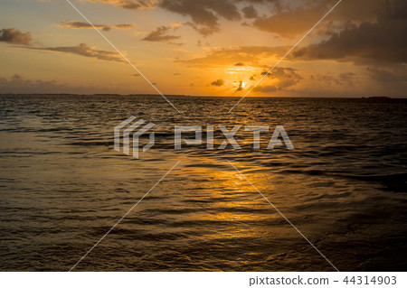 Beautiful dawn in the Indian Ocean 44314903