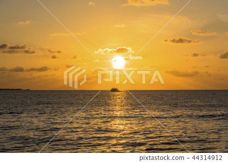 Beautiful dawn in the Indian Ocean 44314912