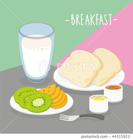 Food Meal Breakfast Dairy Eat Drink Menu Vector 44315923