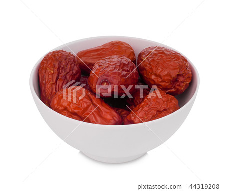 dried  chinese jujube or red date in a white bowl 44319208