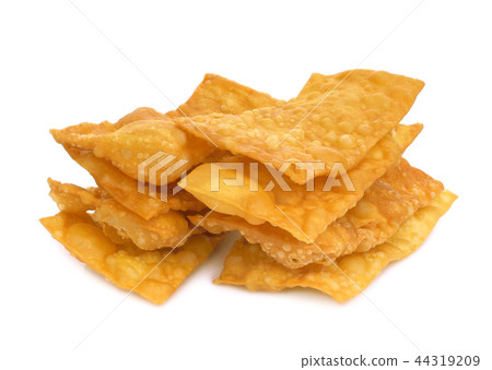 Thai fried wonton isolated on white background 44319209