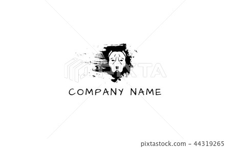 On the logo is an abstract image of the pit bull's head. 44319265