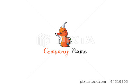 The logo shows a fox and also an abstract image of flowers along the contour. The logo shows a fox and also an abstract image of flowers along the contour. 44319503
