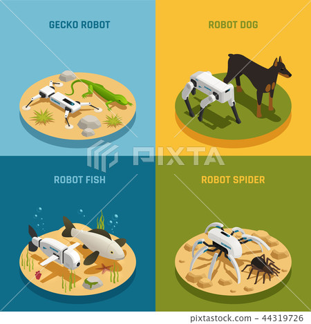 Robots Animals Isometric Design Concept Robots Animals Isometric Design Concept 44319726