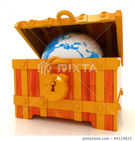 Earth in a chest. 3d illustration Earth in a chest. 3d illustration 44319825