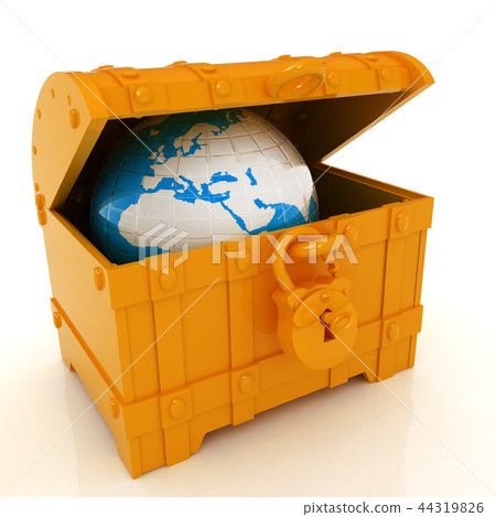 Earth in a chest. 3d illustration 44319826