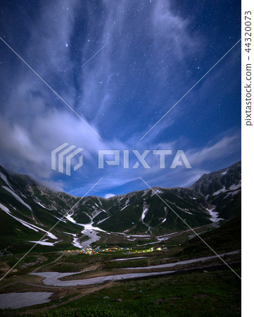 Night view of the Raizawazawa Campground, Tateyama, 100 famous mountains in Japan (Tateyama Town, Nakashinkawa District, Toyama Prefecture) 44320073
