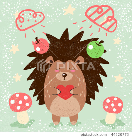 Cartoon funny hedgehog illustration Cartoon funny hedgehog illustration 44320773