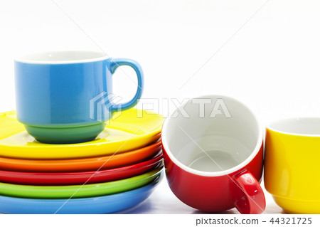 Colorful coffee cup isolated on white background Colorful coffee cup isolated on white background 44321725