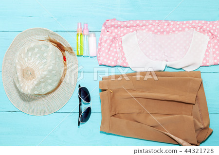 Lady's outfit clothes and woman accessories Lady's outfit clothes and woman accessories 44321728