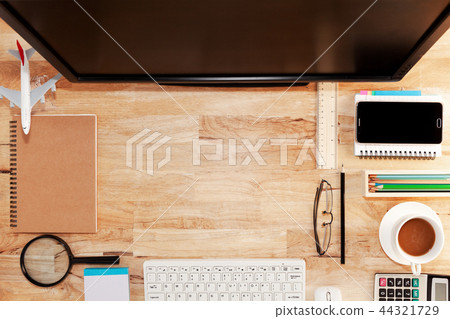 Office desk wood table of Business workplace Office desk wood table of Business workplace 44321729