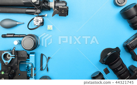 Digital camera with lenses and equipment 44321745