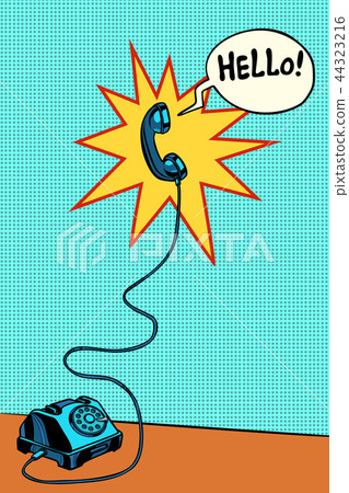 retro phone Hello 44323216
