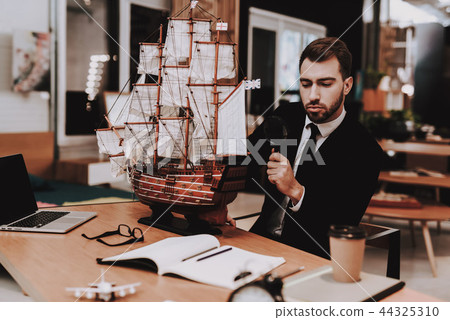 Sailboat. Magnifying Glass. Business. Workplace. Sailboat. Magnifying Glass. Business. Workplace. 44325310