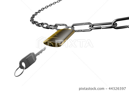 Crime prevention image (padlock type) transparent material 44326397