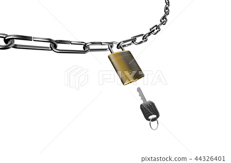 Crime prevention image (padlock type) transparent material 44326401