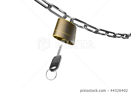 Crime prevention image (padlock type) transparent material 44326402