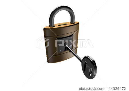 Crime prevention image (padlock type) transparent material 44326472