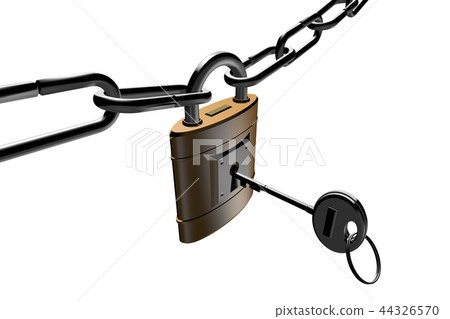 Crime prevention image (padlock type) white background 44326570