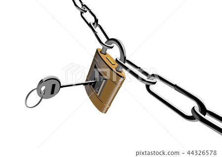 預防犯罪圖像（掛鎖類型）白色背景 44326578