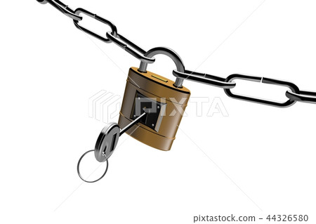 Crime prevention image (padlock type) white background 44326580