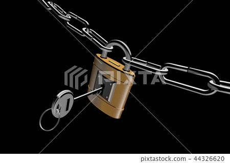 Crime prevention image (padlock type) black back Crime prevention image (padlock type) black back 44326620
