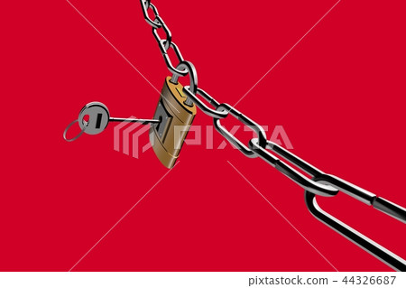 Crime prevention image (padlock type) red back 44326687