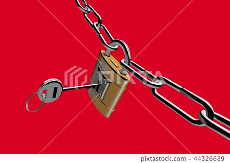 Crime prevention image (padlock type) red back 44326689