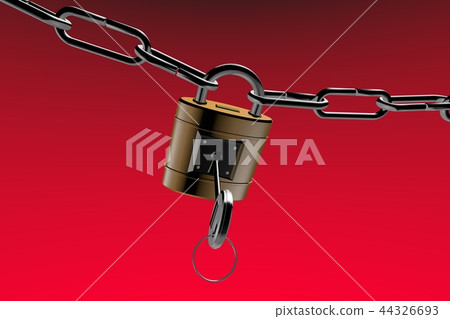 預防犯罪形象（掛鎖式）紅背 44326693