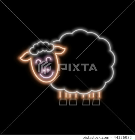 Sheep neon sign.  44326983